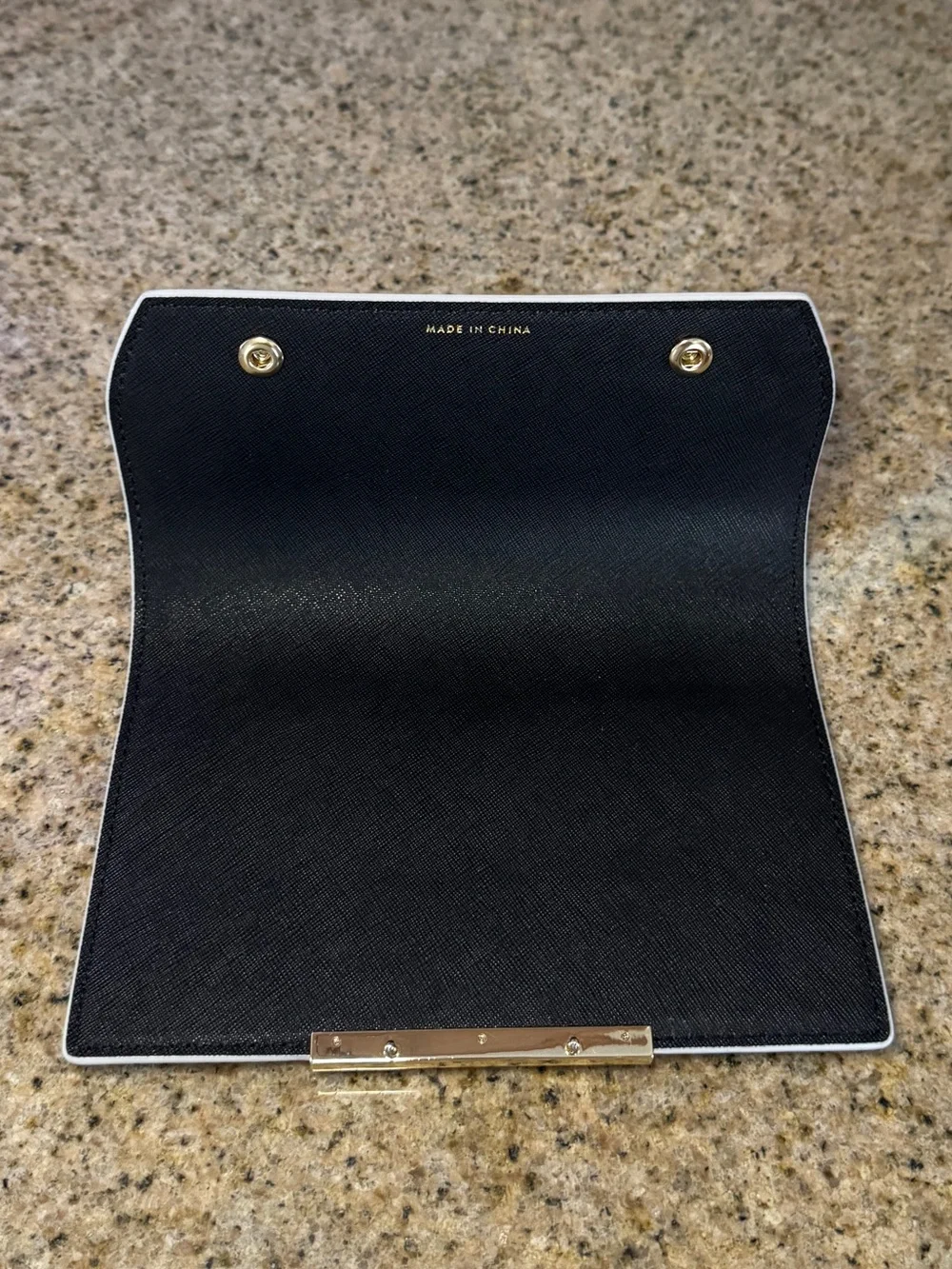 Kate Spade Make It Mine Flap Gray Blue Owl Leather silver embellished